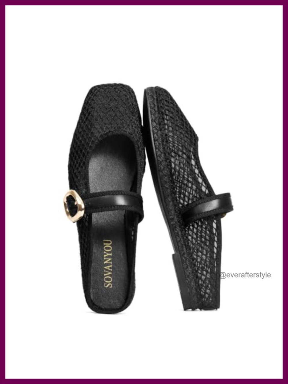 Mesh Flats Square Toe Espadrilles Mules Slip On Ballet Flat